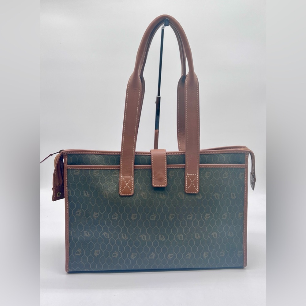 0570JPL-Preloved Christian Dior Honeycomb PVC Canvas Shoulder Bag